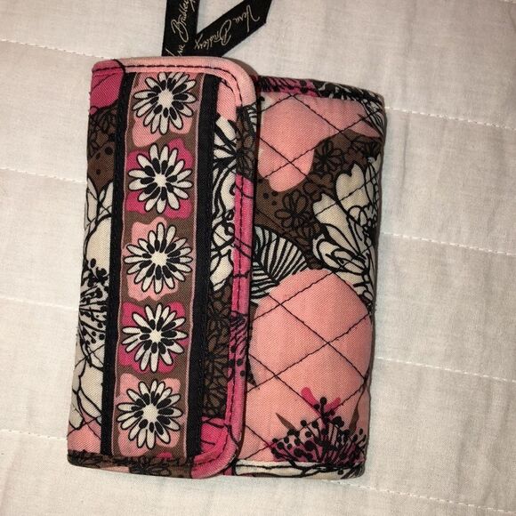 VB Mocha Rouge Mini Hobo Quilted Bag and Wallet Set Brown White Fuchsia Pink - Picture 2 of 15